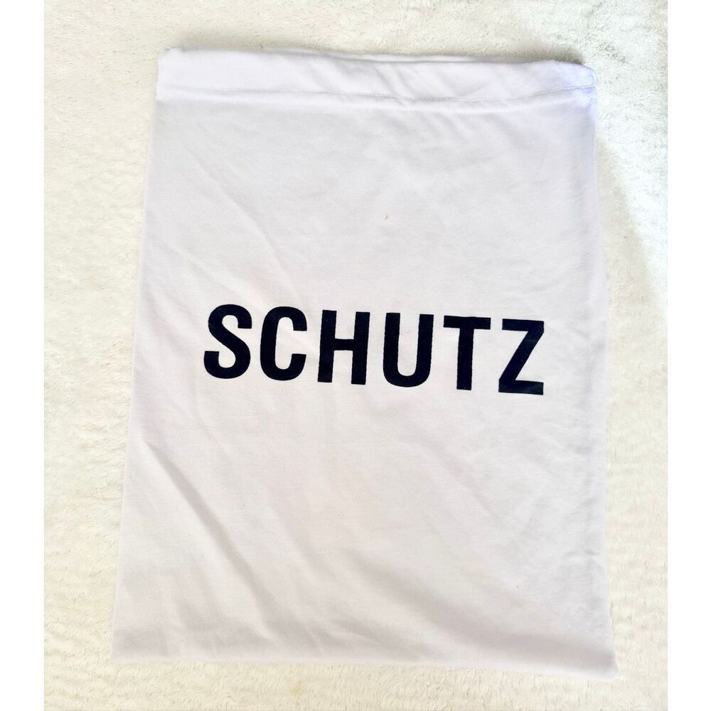SCHUTZ White Shoe Dust Bag Storage Travel Pouch 10” x 14”